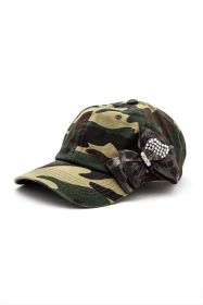 Crystal Chiffon Bow Tie Iconic Camo Cotton Cap