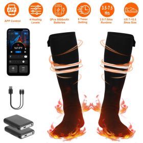 Heated Socks for Men Women Electric Heating Socks with APP Control 5000mAh Battery Rechargeable Thermal Socks Winter Warm Socks for Skiing Hiking Camp