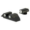 Night Fision Tritium Night Sights for Glock 42/43/43X - White Front Ring/U-Notch White Rear Rings