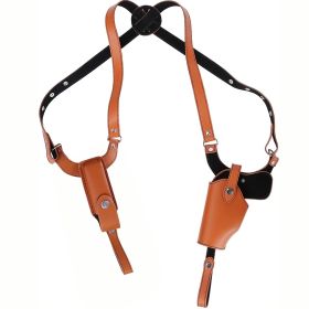 Shoulder Holster With Adjustable Straps Magazine Holder Vertical PU Leather Gun Holster For Concealed Carry Fit For M1911 Glock Sig Sauer (Option: Brown)