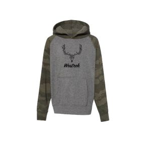 Youth Camo Sleeve Skull Hoodie (size: XS 4/5)