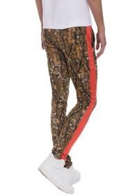 WEIV MEN'S HUNTER CAMO TRACK PANTS (Color: CAMO-ORANGE, size: XL)