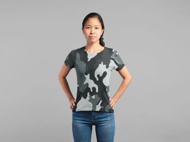 Grey camo Classic Sublimation Women's T-Shirt (size: XL)