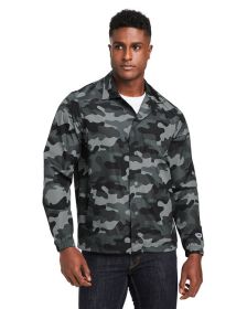 Men's Coach's Jacket - BLACK - S (Color: CONCRETE CAMO, size: 2XL)