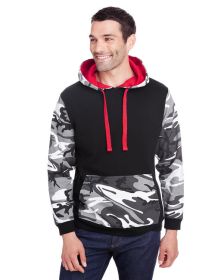 Men's Fashion Camo Hooded Sweatshirt - NTRL/ GRN WD/ OR - S (Color: BLK/ URBN WD/ RD, size: L)
