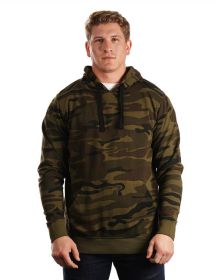 Burnside B8605 Men's Fleece Pullover (Color: GREEN CAMO, size: 3XL)