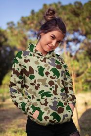 Army Camo Female Sublimation Hoodie (size: 2X-LARGE)